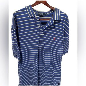 Vintage Polo by Ralph Lauren Blue Striped Men's Shirt